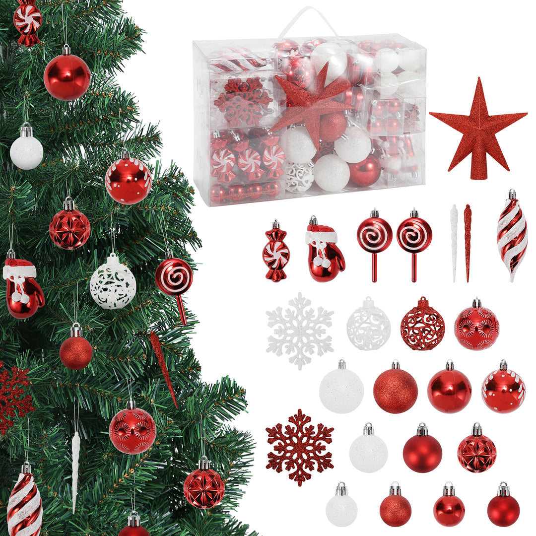Sonnewelt Weihnachtskugeln Set 130 Christbaumkugeln für Weihnachtsbaum