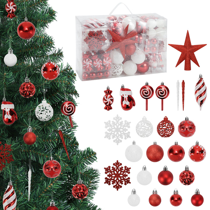 Sonnewelt Weihnachtskugeln Set 130 Christbaumkugeln für Weihnachtsbaum