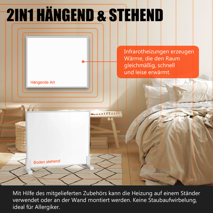 Sonnewelt Infrarotheizung Thermostat APP Fernbedienung 300-1200 W