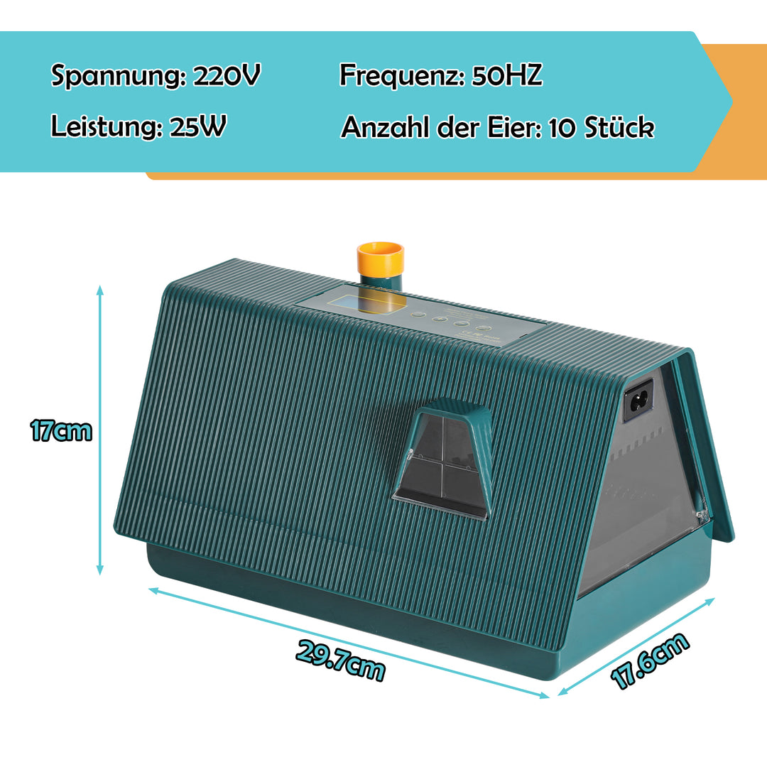 Sonnewelt Brutmaschine Inkubator automatik fur 10 Hühnereier