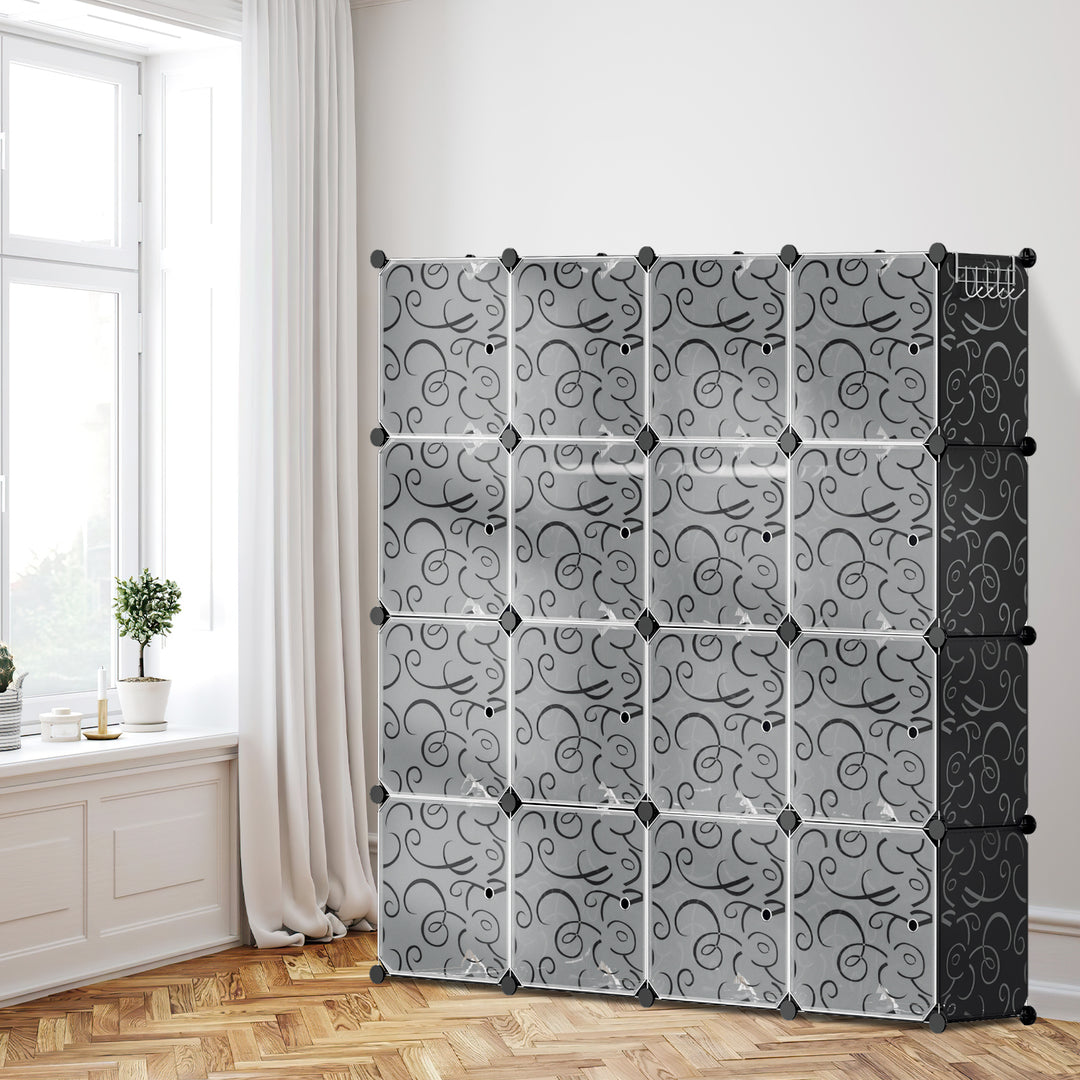Sonnewelt Multifunktionaler Kleiderschrank mit Haken und Kleiderbügel