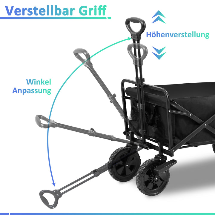 Sonnewelt Bollerwagen faltbar Transportwagen 100kg Belastbarkeit