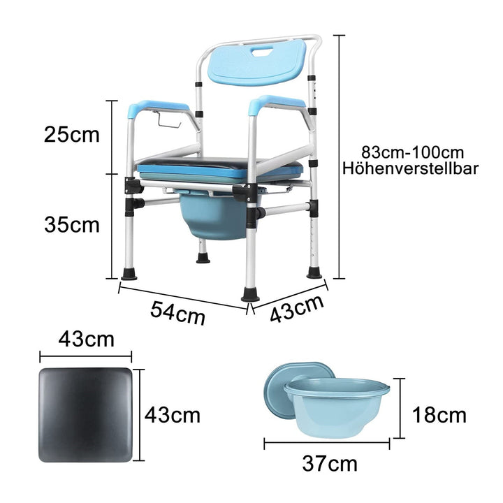 Sonnewelt Toilettenstuhl Höhenverstellbar inkl. WC-Stuhl