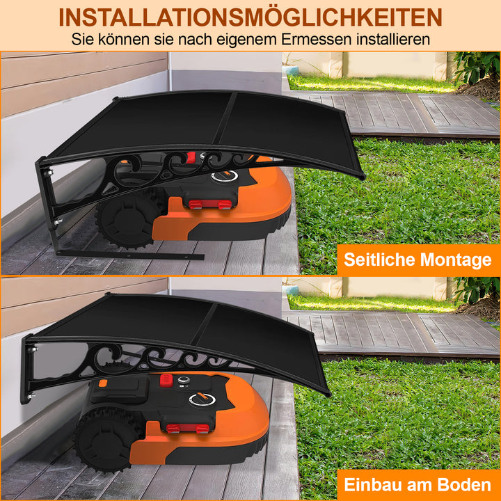 Sonnewelt Mähroboter Garage Dach Carport für Rasenmäher Schwarz