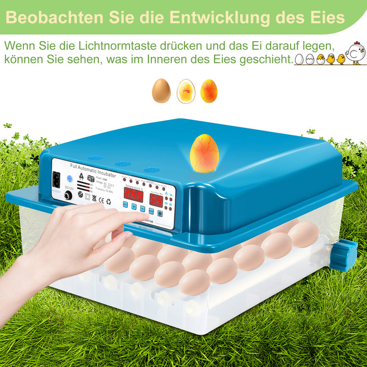 Sonnewelt Brutautomat Vollautomatisch Inkubator für Hühner 36 Eier