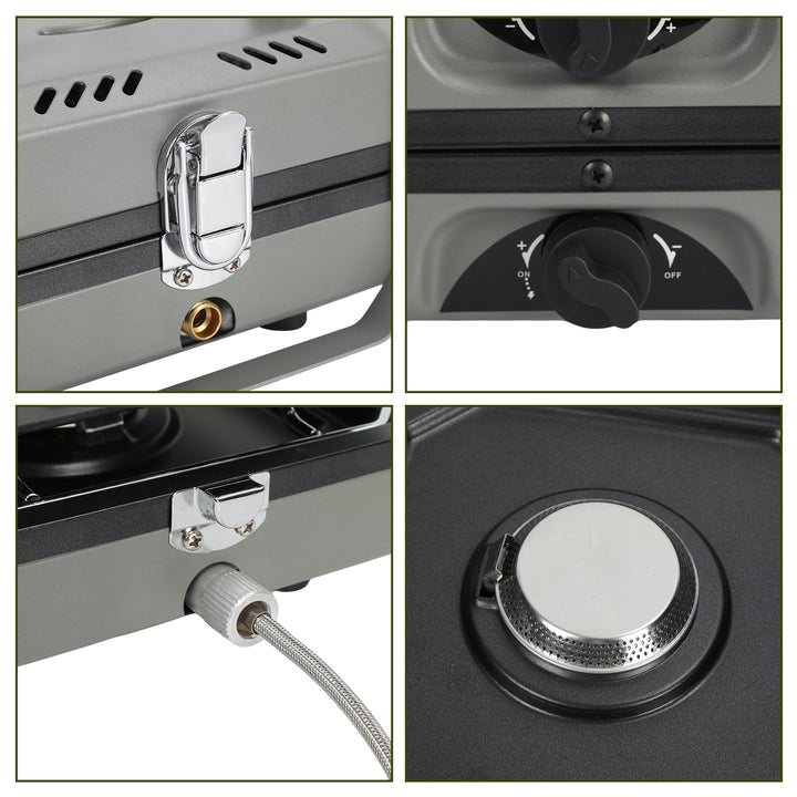 Sonnewelt Campingkocher 2-in-1 Gascampingherd Faltbarer
