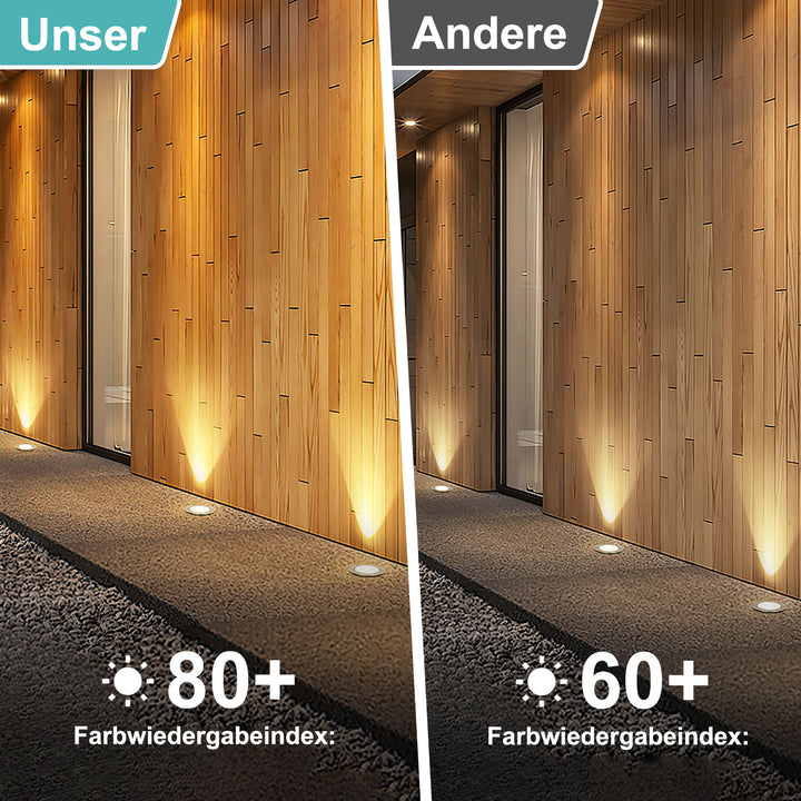 Sonnewelt LED Bodeneinbaustrahler 3W Naturweiß mit Mattierten Ersatzlinsen