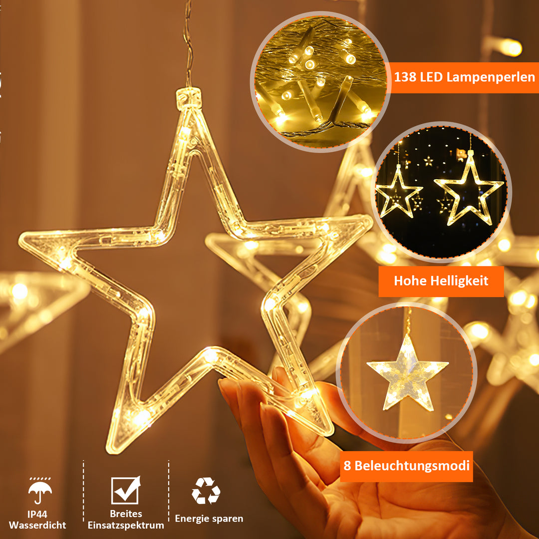 Sonnewelt Star LED Lichterkette Lichtervorhang