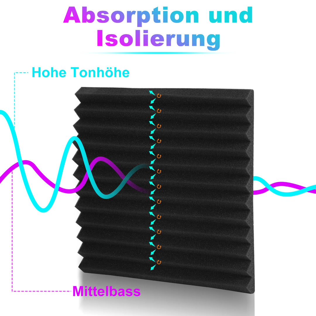 Sonnewelt Akustikschaumstoff Selbstklebend 3D Hochdichte Keil