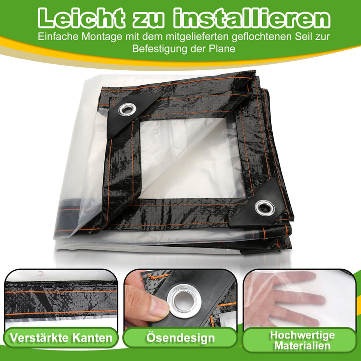 Sonnewelt Transparente Plane Wasserdichte mit ösen