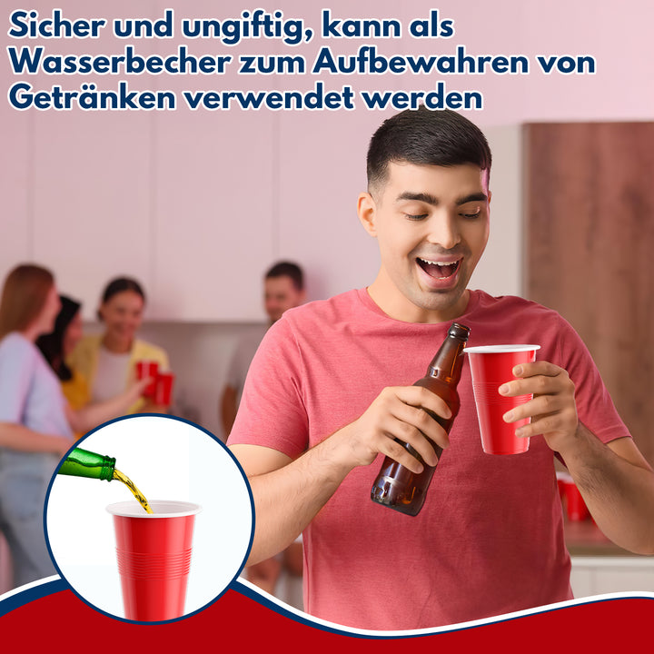 Sonnewelt Pong-Becher-Set 100 Partybecher und 10 Bälle