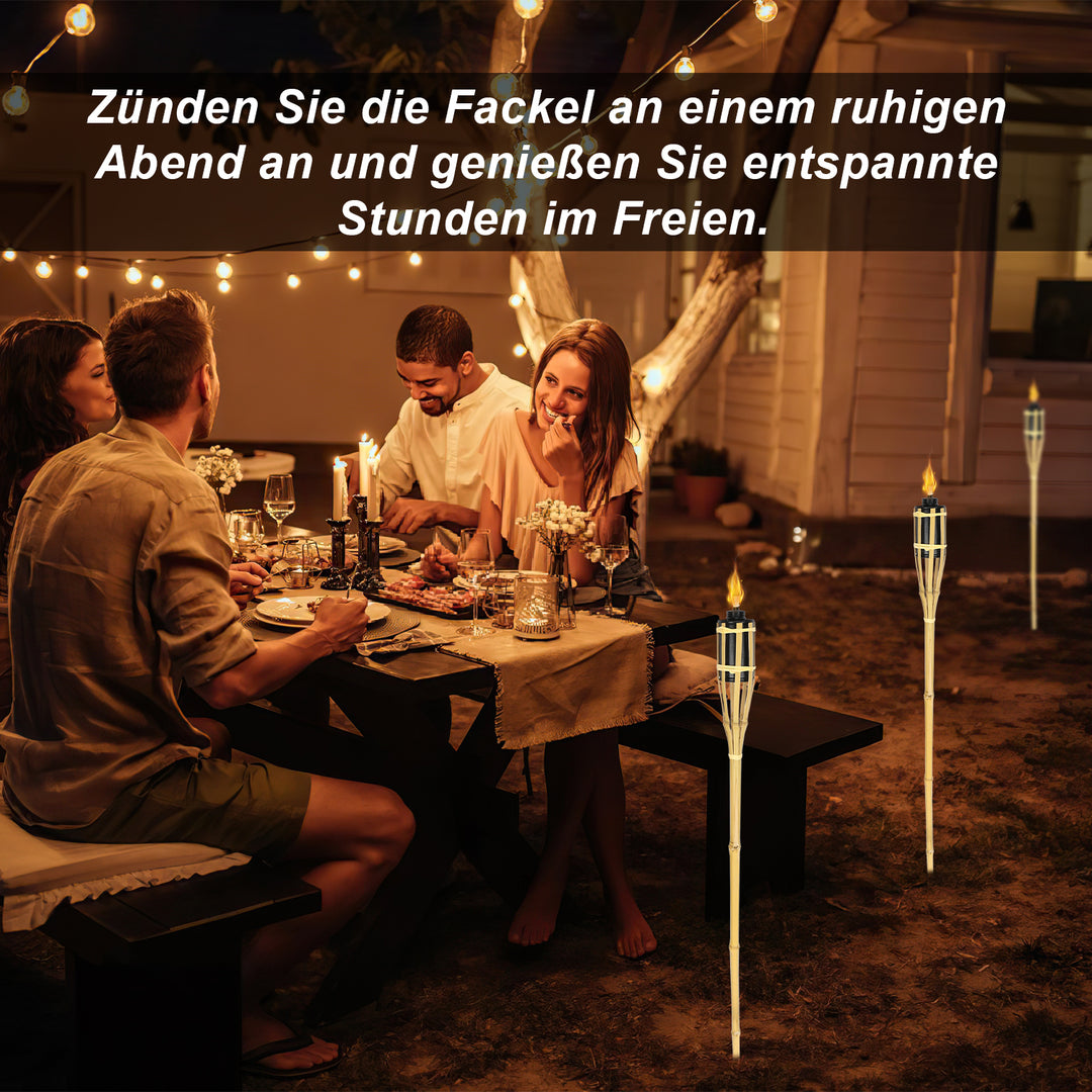Sonnewelt 12er Set Gartenfackeln mit Docht