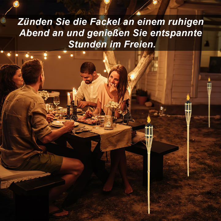 Sonnewelt 12er Set Gartenfackeln mit Docht