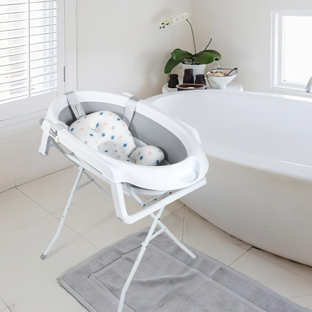 Sonnewelt Babywanne mit Ständer Faltbare mit Thermometer