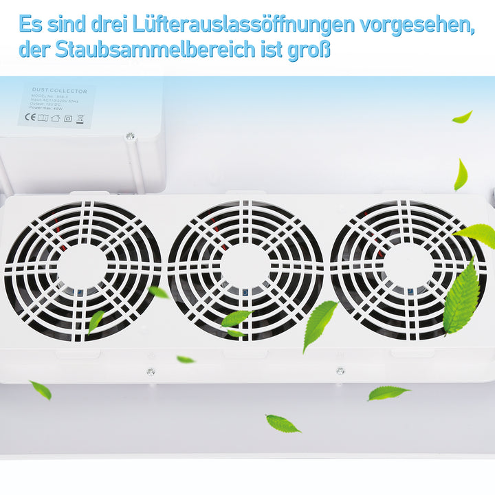 Sonnewelt Nagelstaubabsauger mit 3 Lüfter und 2 Staub
