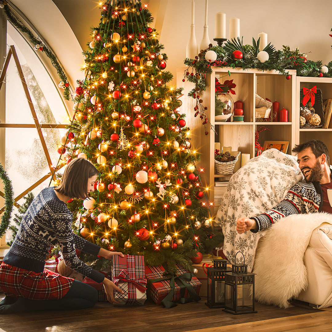 Sonnewelt LED Christbaumbeleuchtung mit Ring 280 LEDs Warmweiß IP44