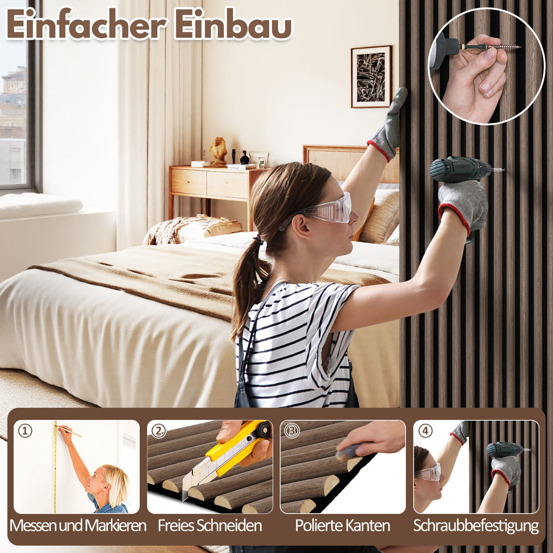 Sonnewelt Akustikpaneele Holz Halbrund Wandpaneele 120x60cm