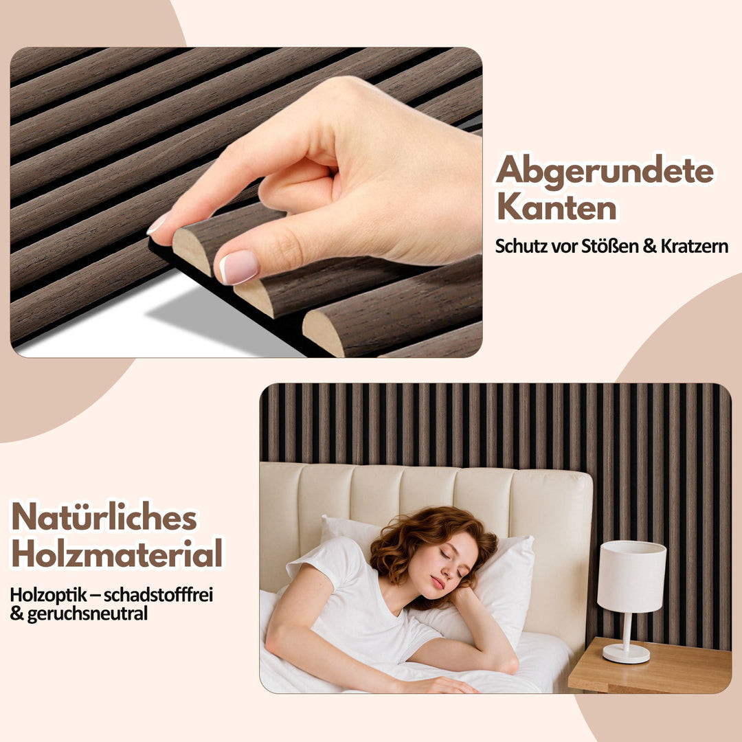 Sonnewelt Akustikpaneele Holz Halbrund Wandpaneele 120x60cm