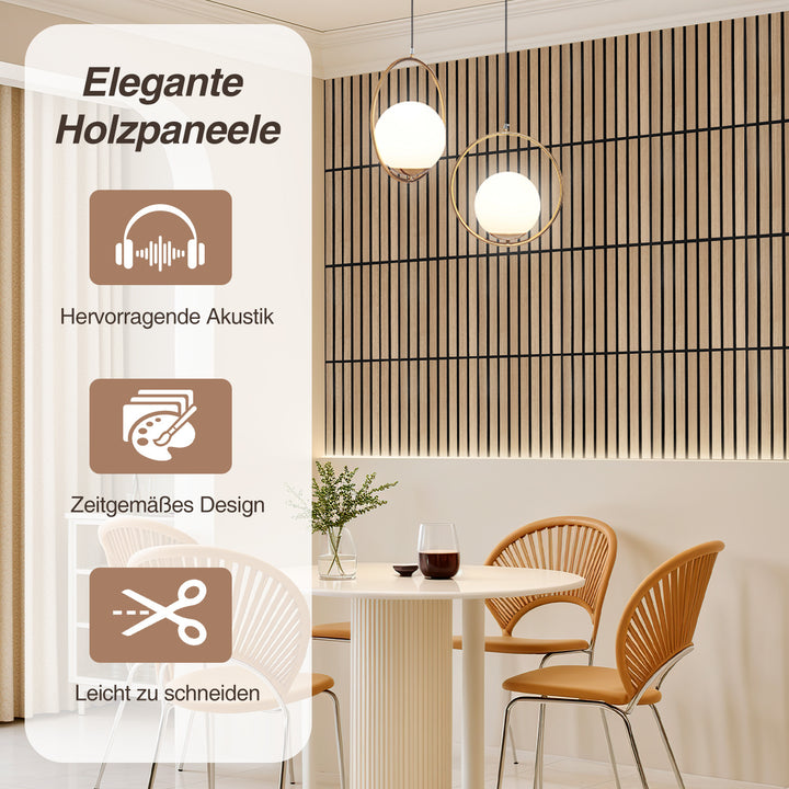 Sonnewelt Akustikpaneele Filz Selbstklebende Wandpaneele Holzoptik