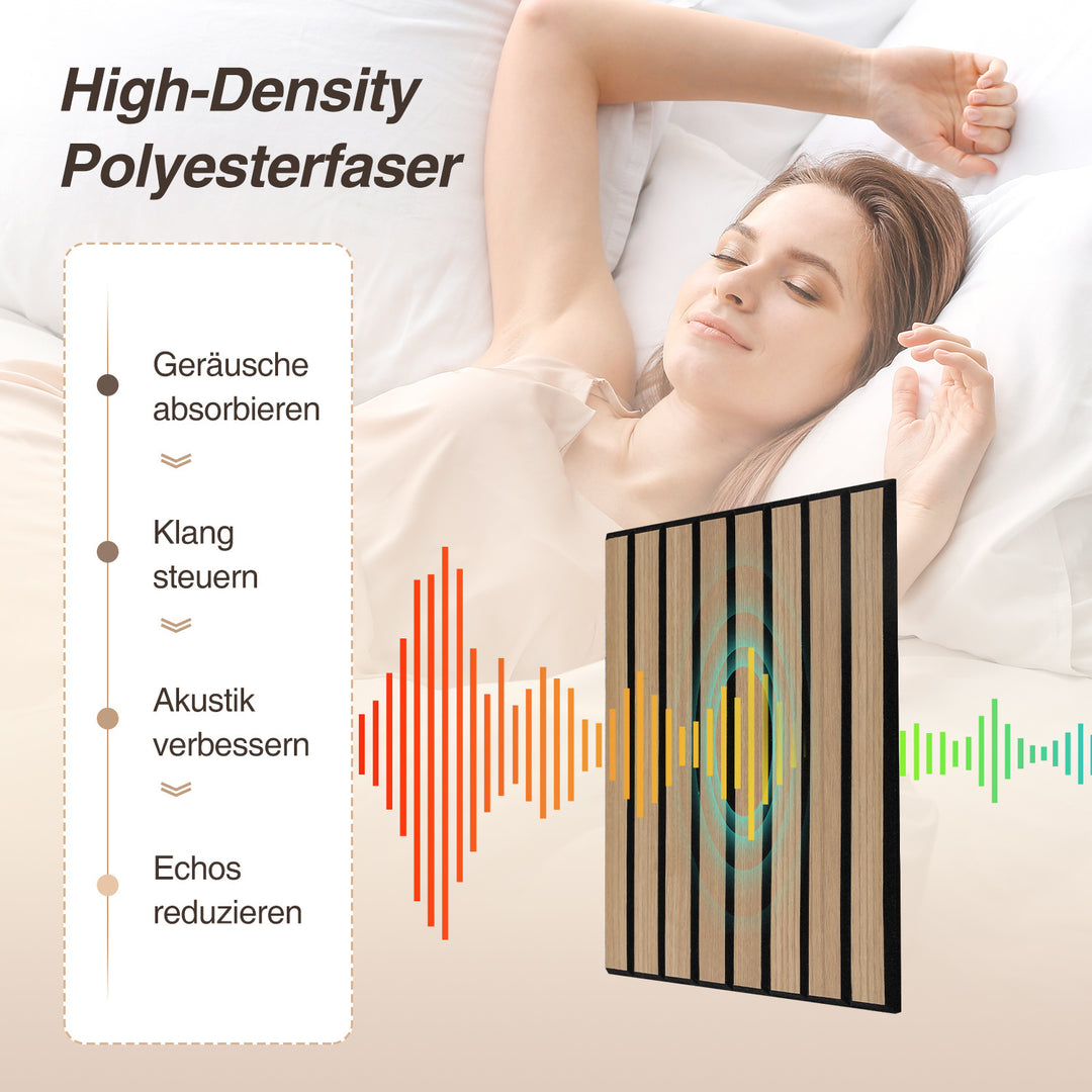 Sonnewelt Akustikpaneele Filz Selbstklebende Wandpaneele Holzoptik