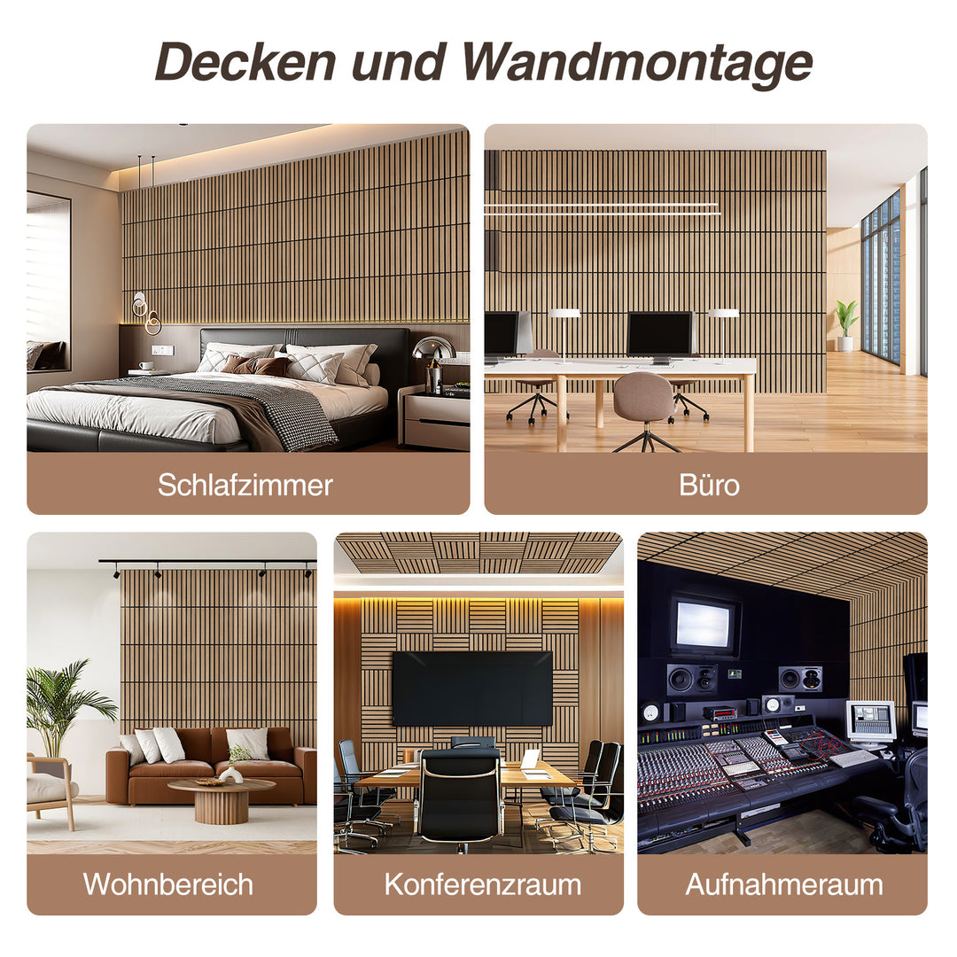 Sonnewelt Akustikpaneele Filz Selbstklebende Wandpaneele Holzoptik
