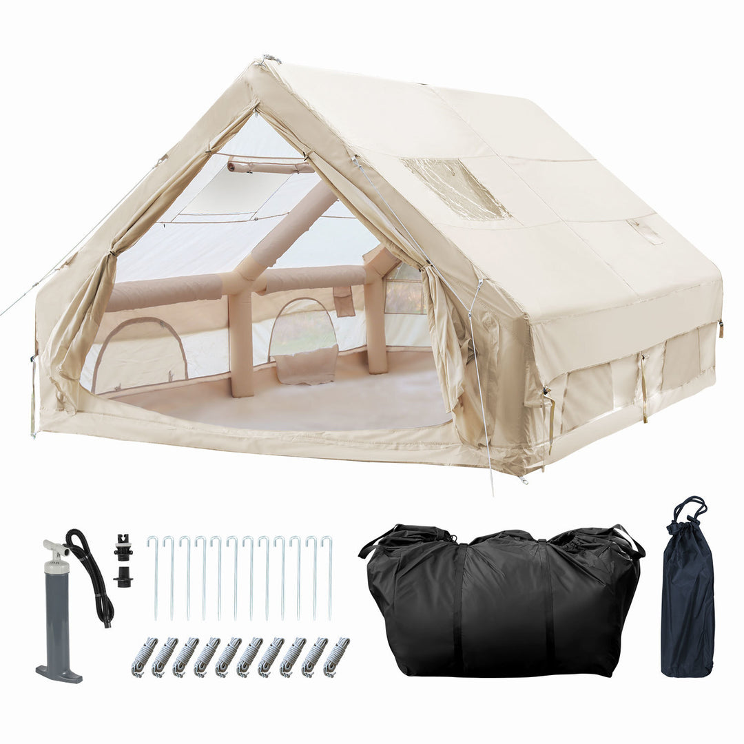 Sonnewelt Aufblasbares Campingzelt mit Dachfenster 12㎡