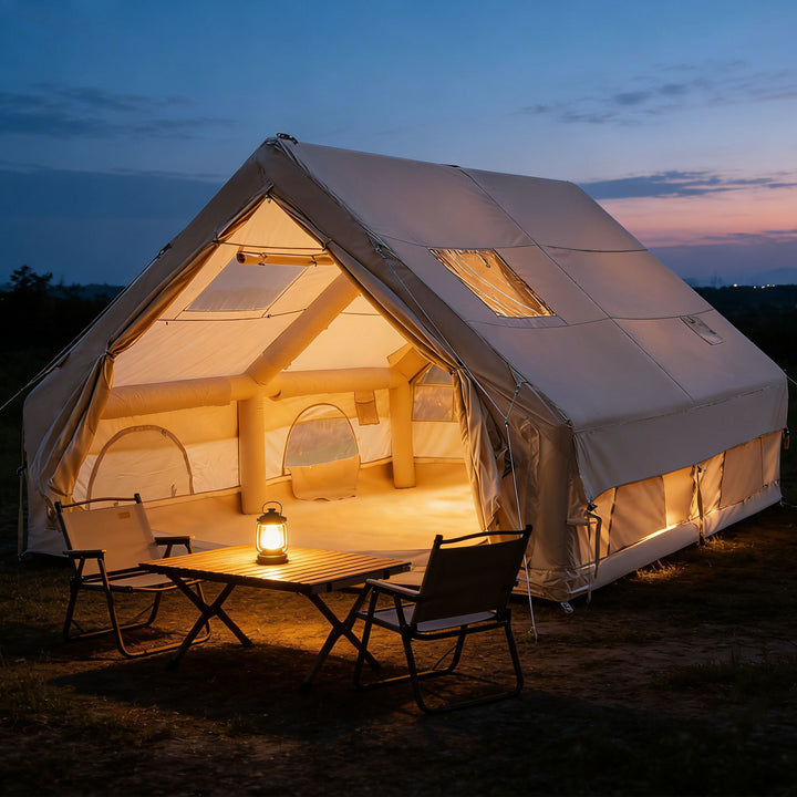 Sonnewelt Aufblasbares Campingzelt mit Dachfenster 12㎡