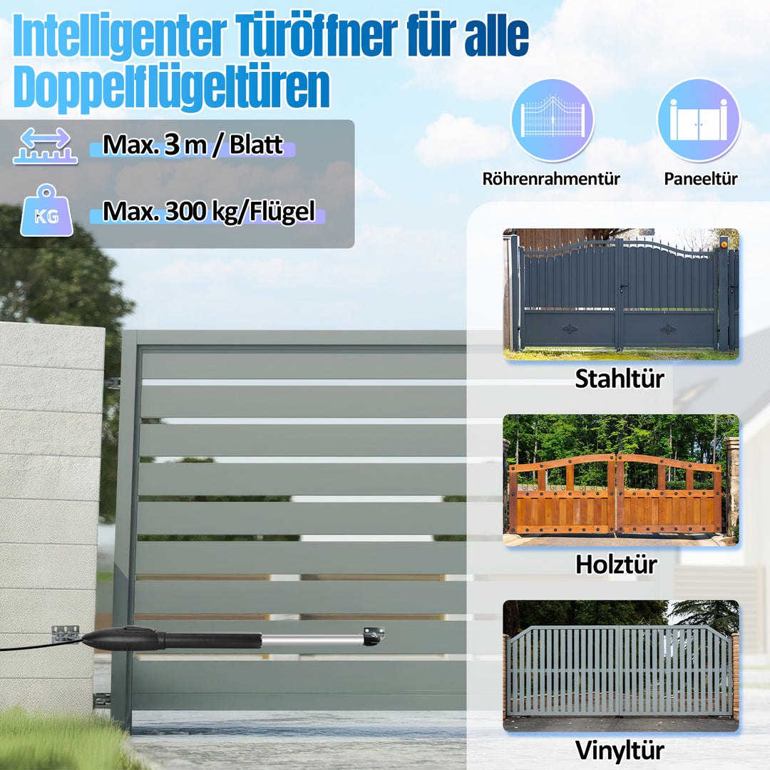 Sonnewelt Automatischer Flügeltorantrieb Doppelflügeltorantrieb 600kg