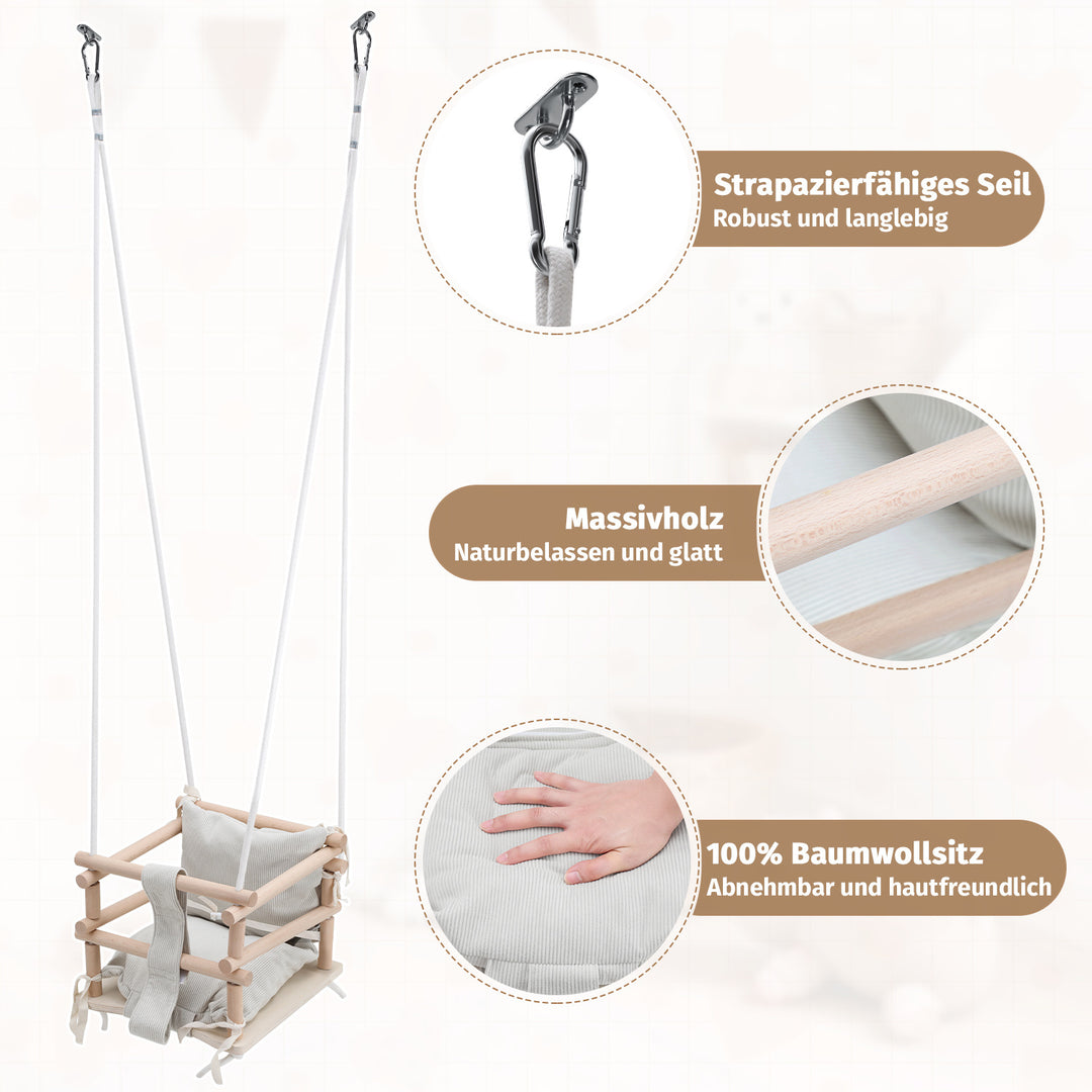 Sonnewelt Babyschaukel 3-in-1 Höhenverstellbar mit Kissen