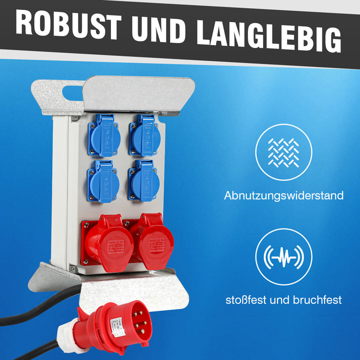 Sonnewelt Baustromverteiler CEE 2 x 16A 400V+4x 230V 5 Polig