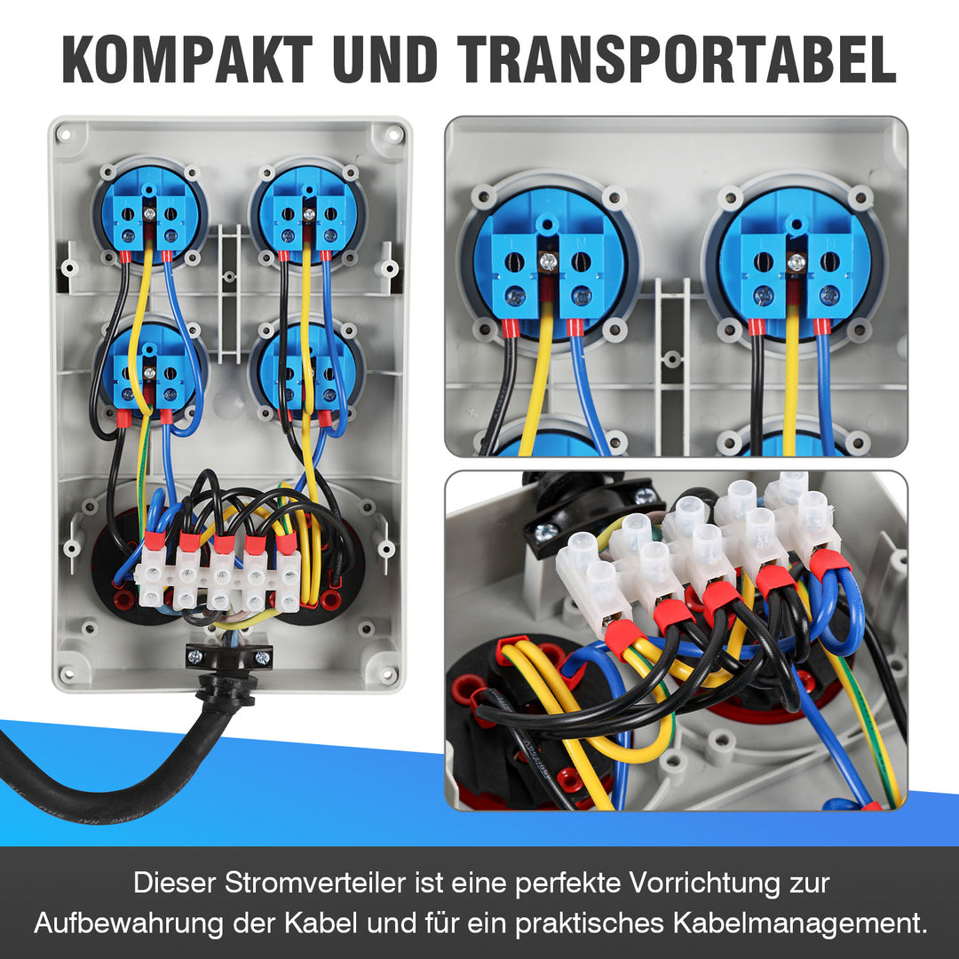 Sonnewelt Baustromverteiler CEE 2 x 16A 400V+4x 230V 5 Polig