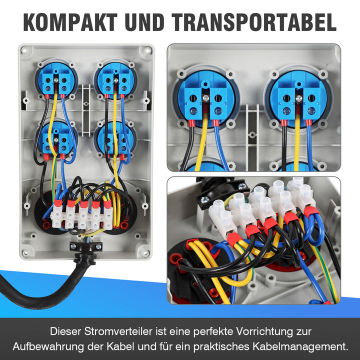 Sonnewelt Baustromverteiler CEE 2 x 16A 400V+4x 230V 5 Polig