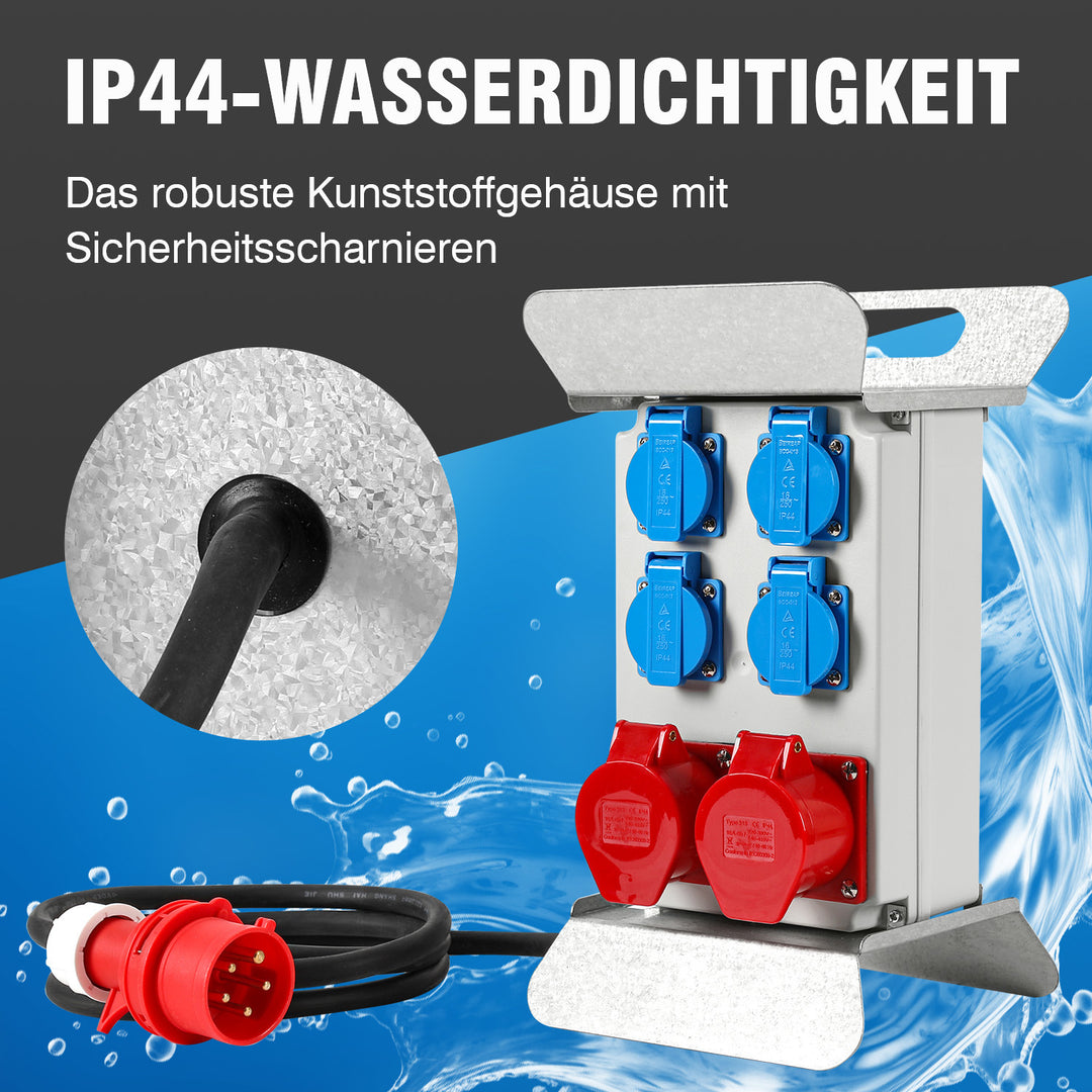 Sonnewelt Baustromverteiler CEE 2 x 16A 400V+4x 230V 5 Polig