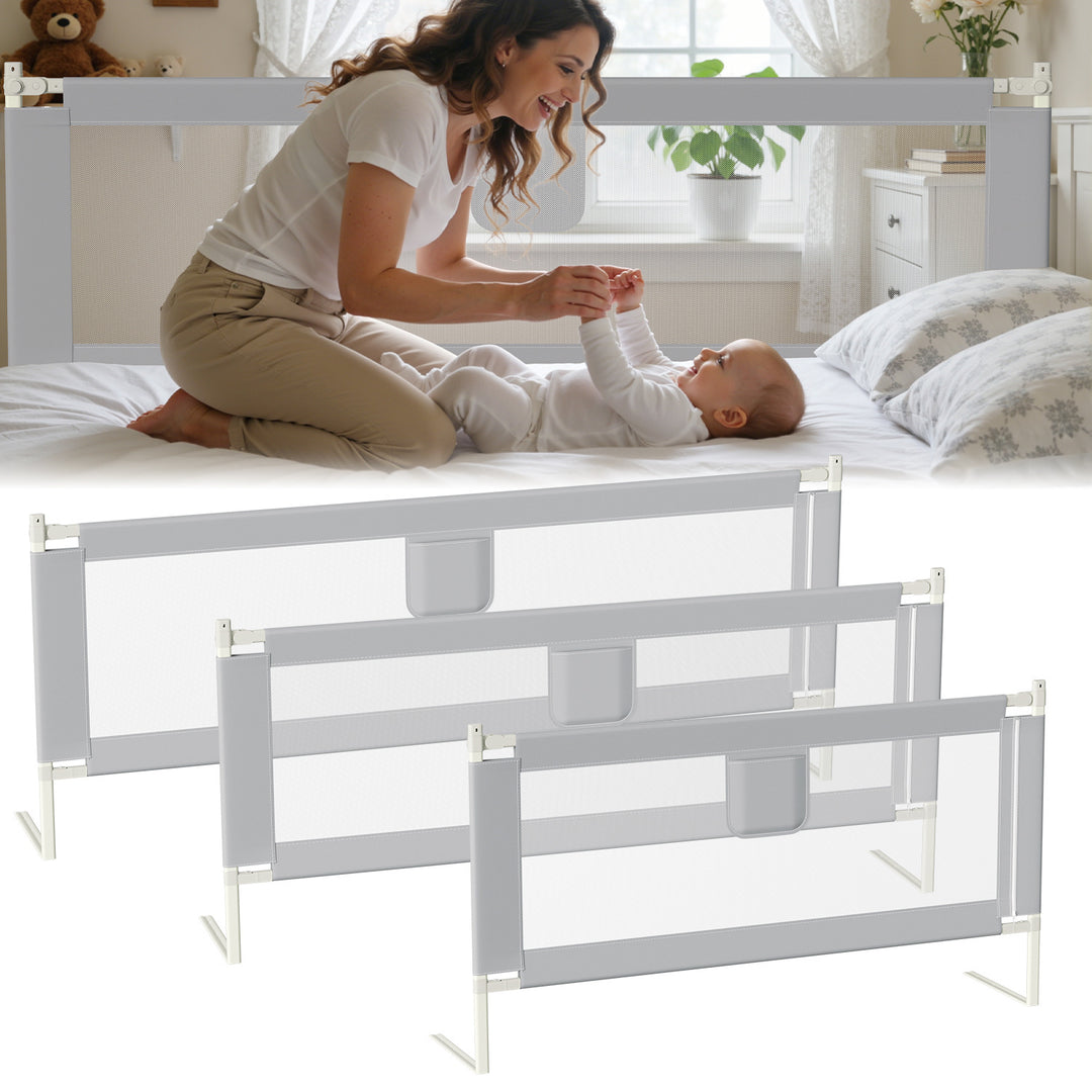 Sonnewelt Bettgitter Rausfallschutz Höhenverstellbar 64-96 cm 150cm/180cm/200cm
