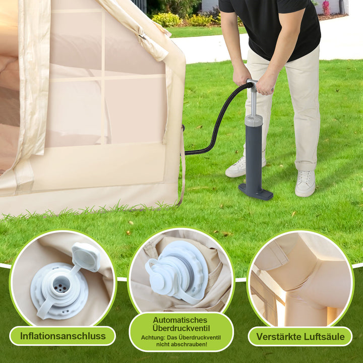 Sonnewelt Aufblasbares Campingzelt mit Dachfenster 6.3㎡