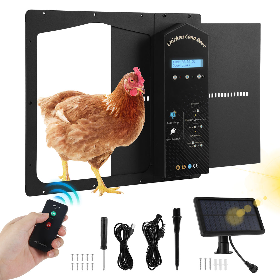 Sonnewelt Automatische Hühnerklappe Solar mit Lichtsensor Fernbedienung