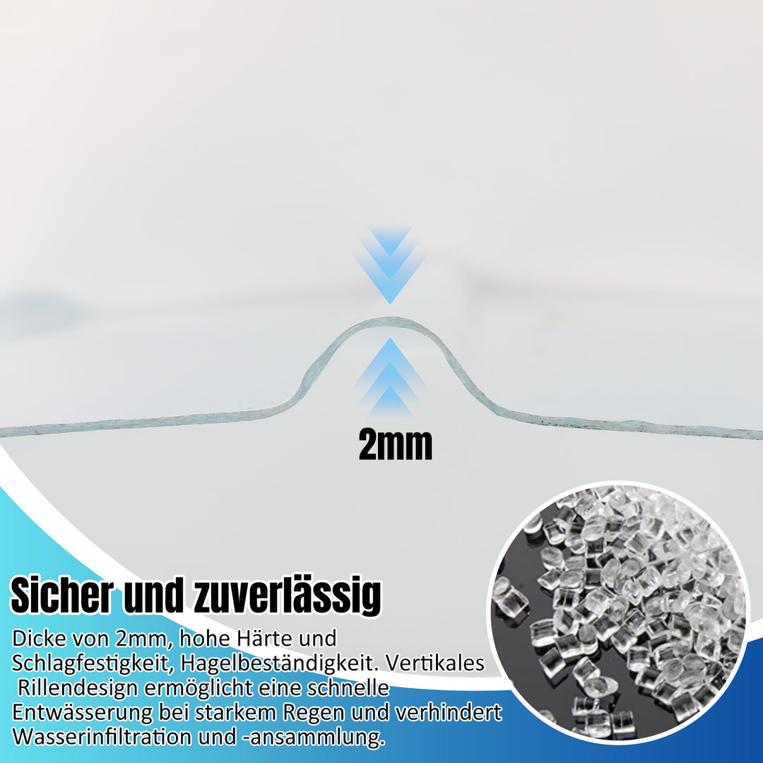 Sonnewelt FRP-Trapezblech Wellplatten 2mm für Dachplatten 3-10 Stück