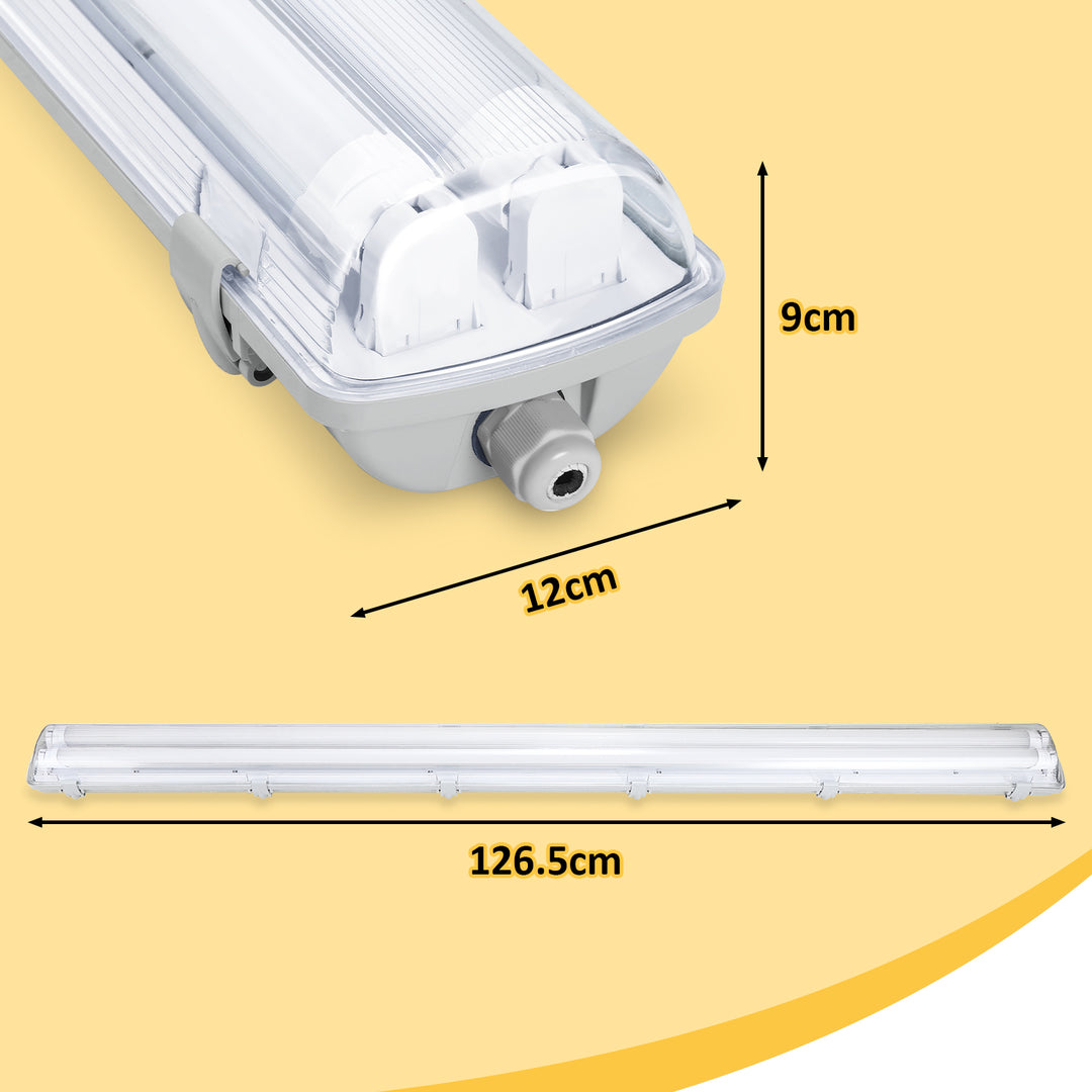 Sonnewelt LED Feuchtraumleuchte 2x 18W 120 cm T8 Neutralweiß/Kaltweiß