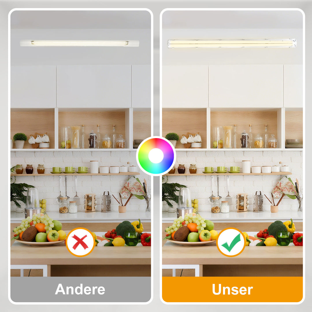 Sonnewelt LED Feuchtraumleuchte 2x 18W 120 cm T8 Neutralweiß/Kaltweiß