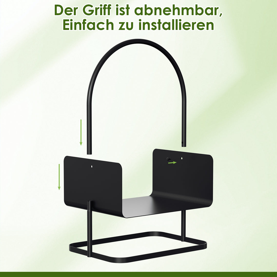 Sonnewelt Feuerholzablage Kaminholzkorb mit Griff Tragbarer
