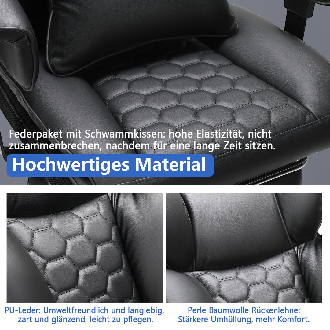Sonnewelt Gaming Stuhl Bürostuhl Ergonomischer Schwarz