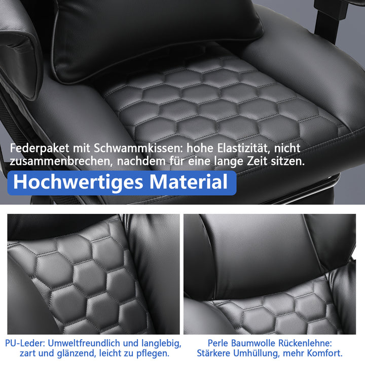 Sonnewelt Gaming Stuhl Bürostuhl Ergonomischer Schwarz