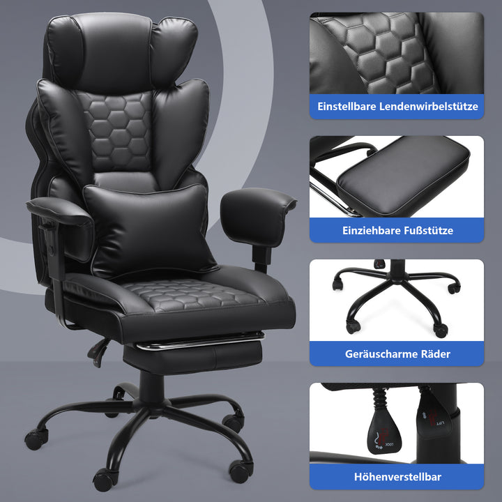 Sonnewelt Gaming Stuhl Bürostuhl Ergonomischer Schwarz
