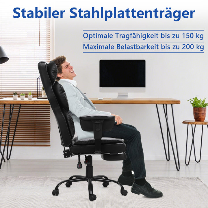 Sonnewelt Gaming Stuhl Bürostuhl Ergonomischer Schwarz