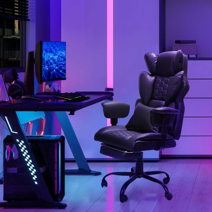 Sonnewelt Gaming Stuhl Bürostuhl Ergonomischer Schwarz
