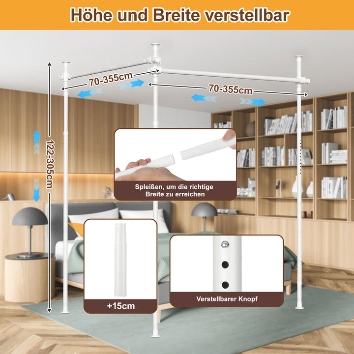Sonnewelt Raumteiler Gardinenstange 122-305cm(H)