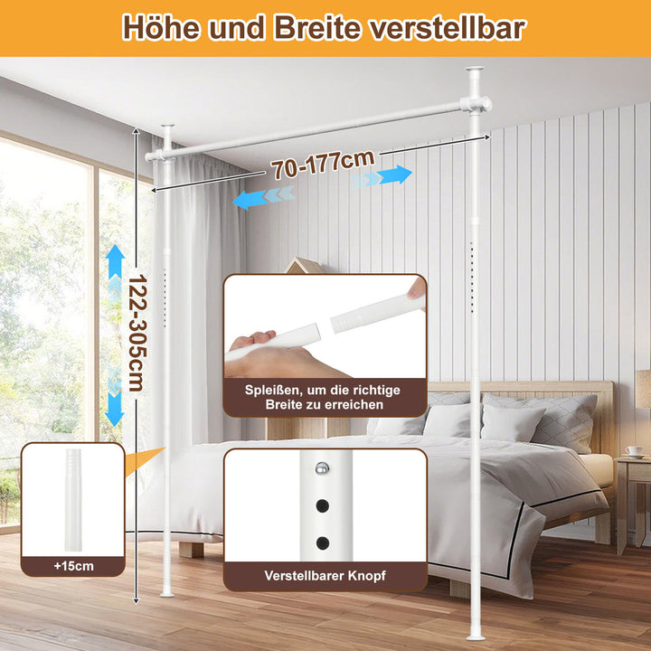 Sonnewelt Raumteiler Gardinenstange 122-305cm(H)