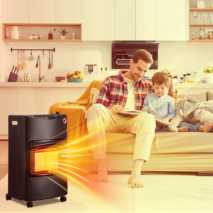Sonnewelt Gasheizofen Gasheizer Keramik 4,2 KW mit Gasdruckregler und Adapter