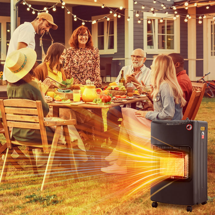 Sonnewelt Gasheizofen Gasheizer Keramik 4,2 KW mit Gasdruckregler und Adapter