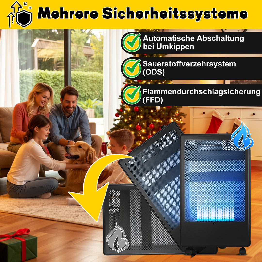 Sonnewelt Gasheizer 3800W Gasheizung für Gasflaschen Faltbarer mit EU Adapter
